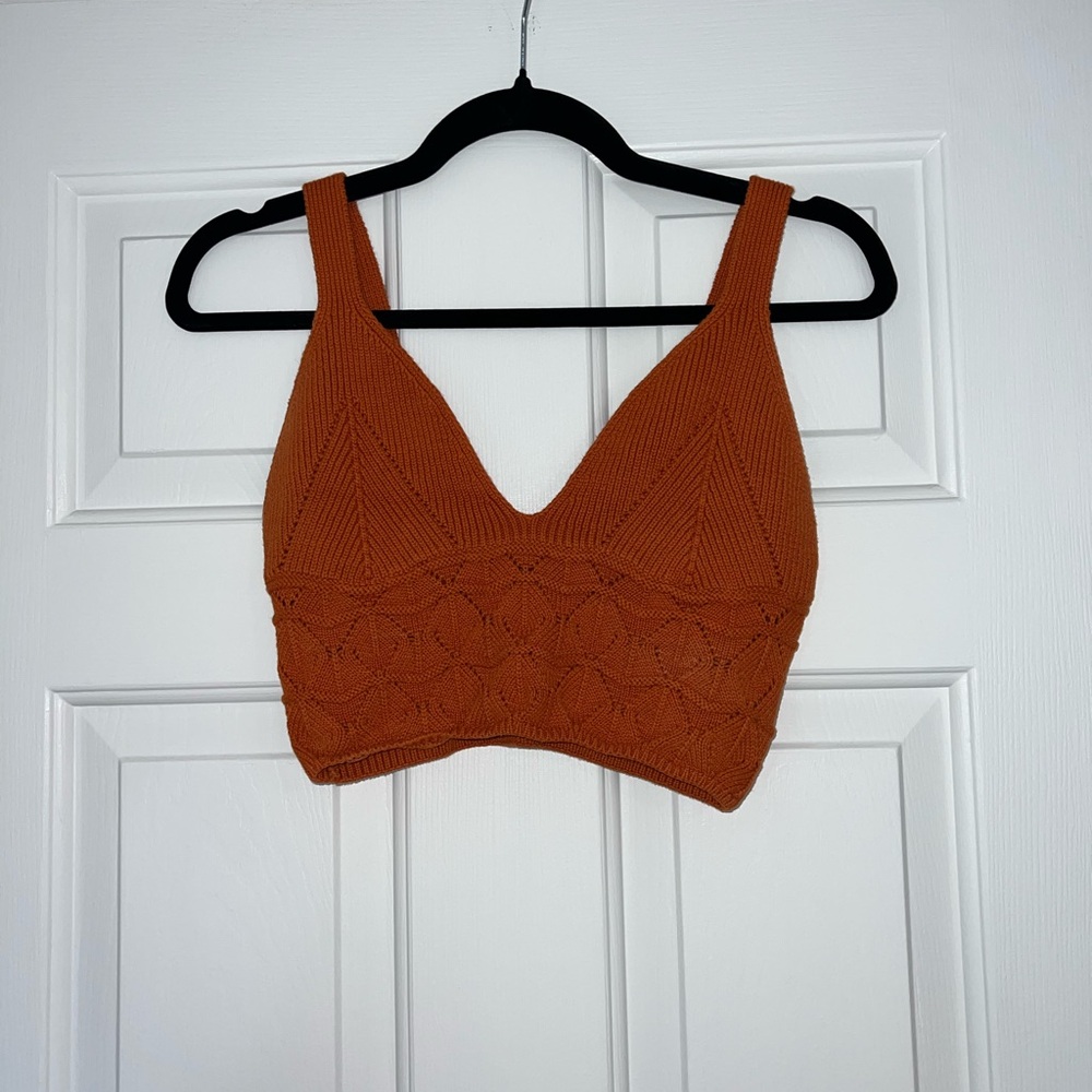 Free People Rust Orange Knit Tank